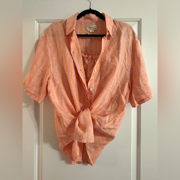 NEW SET Trovata 2 PIECES Sienna Shirt & Brigette Bandeau Top S Creamsicle Stripe - Picture 1 of 14